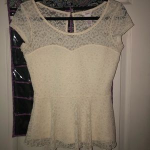 Candies peplum lace top